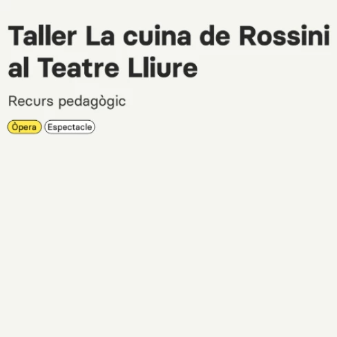 Portada del recurs pedagògic de l'itinerari La Cuina de Rossini
