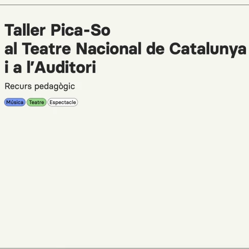 Portada del recurs pedagògic de l'itinerari Pica-so